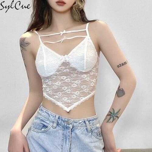 Женские прозрачные майки SylCue China At AliExpress