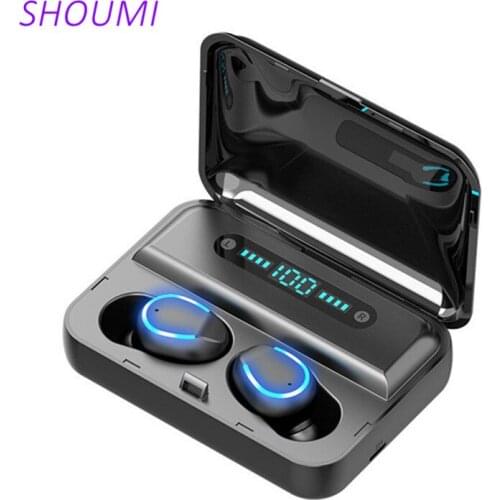 TWS Bluetooth Earphone V5.0 9D Stereo Wireless Headphones Sport Waterproof Earphones Mini True Wireless Earbuds for Cellphone F9