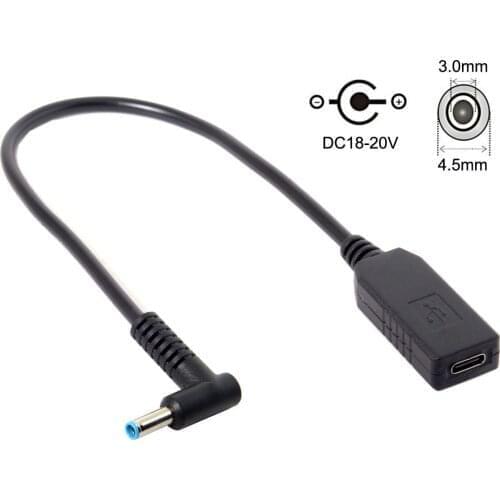USB 3.1 Type C USB-C to DC 20V 4.5 3.0mm Dell HP Power Plug PD Emulator Trigger Charge Cable for Laptop