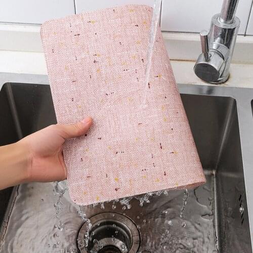 Waterproof Placemat Creative Rectangular Plate Pot Bowl Potholder Imitation Linen Double-sided Printing Table Mats Non-woven