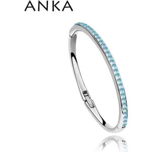 High Quality Crystal Rhinestone Bangles for Women Zinc Alloy Rhodium Plated Exquisite Made Luxurious Jewelry Pulseira #87579