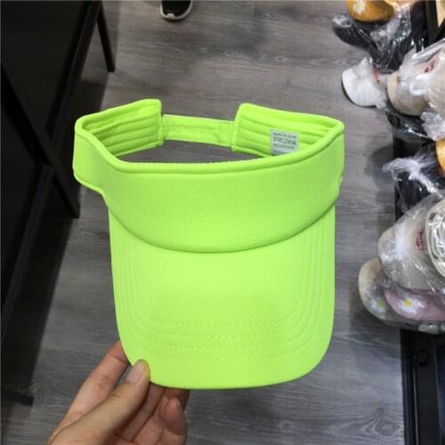 Ladies Neon Pink Visor Hat Sun Protective Beach Hats Summer White Neon Orange Cap Girls Cool Women Neoprene Neon Yellow Visor