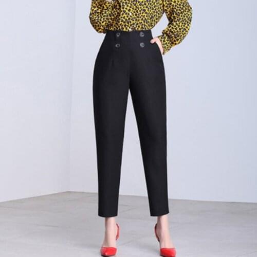 Plus Size 5XL Wide Leg Pants Female Spring Autumn Nine-Point 2021 New Casual Harajuku Women High Waist Office work Harem Pants