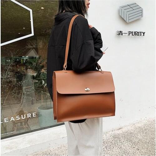 Womens Designer Handbags Lady Briefcase Tote Flap PU Leather Purse Retro Fashion Female Bag New Quality Shoulder Messenger Bags