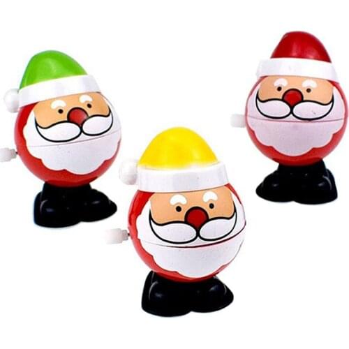 1PC Baby Christmas Toys Santa Claus Desk Office Windup Clockwork Kid Toy Children Cute Jumping Chain Funny Decoration Gift T0754