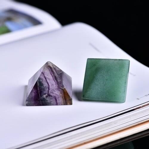 1PC Delicate natural crystal amethyst rose quartz pyramid handmade carving repair healing crystal home decoration gifts