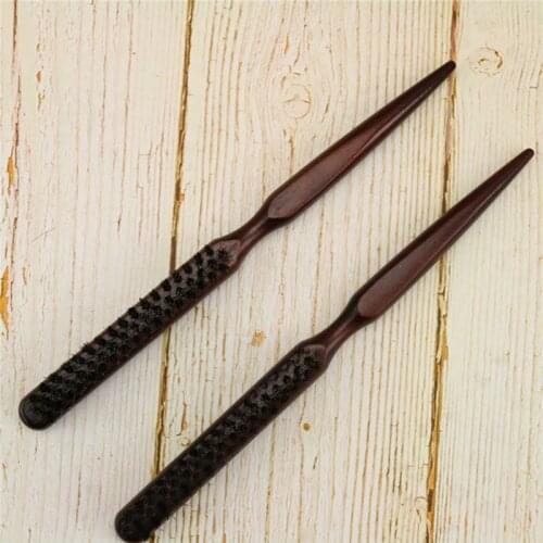 1Pc Salon Comb Hair Teasing Brush Wooden Handle Back Comb Natural Boar Bristle Barber Tool #11