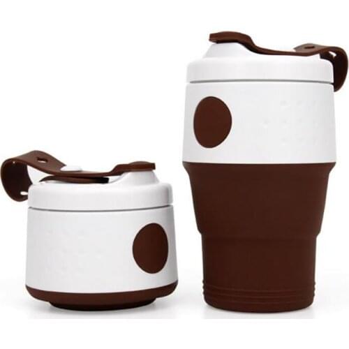 395ML Hot Selling Folding Coffee Cup Outdoor Silicone Cup Water Bottle Kettle Telescopic Liquid Hand Cup Creative Company Gift
