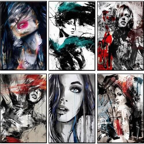 Watercolor Woman Abstract Art Pictures Oil Painting By Numbers Kits Girl Portrait Handpainted On Canvas Coloring By Numbers Gift