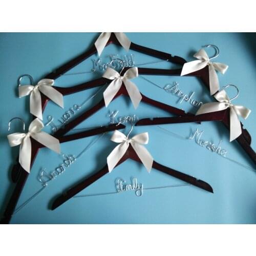 Free shipping 7 Personalized Wedding Hanger, bridesmaid gifts, name hanger, brides hanger bride gift