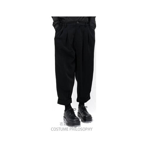 New Philosophy Yamamoto Yoshi style mens casual nine-quarter Pants ultra-loose Harem pants