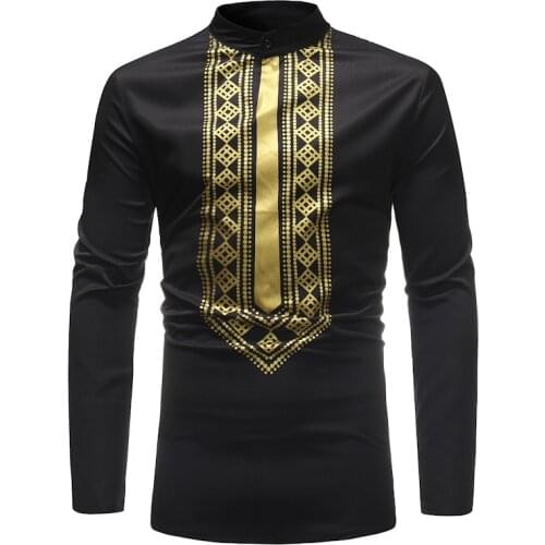 Black Stand Collar African Clothes 2020 Brand New African Dashiki Print Dress Shirt Men Hip Hop Streetwear African Clothing XXXL