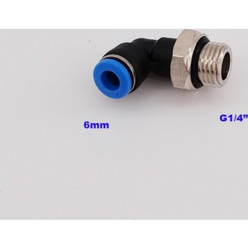 GOGO 10 Pcs L Type 6mm 1/4" BSPP Threaded Elbow PU Hose Connector 90 Degree PL06-G02 Nylon Pipe Joint Pneumatic Air Fi tting
