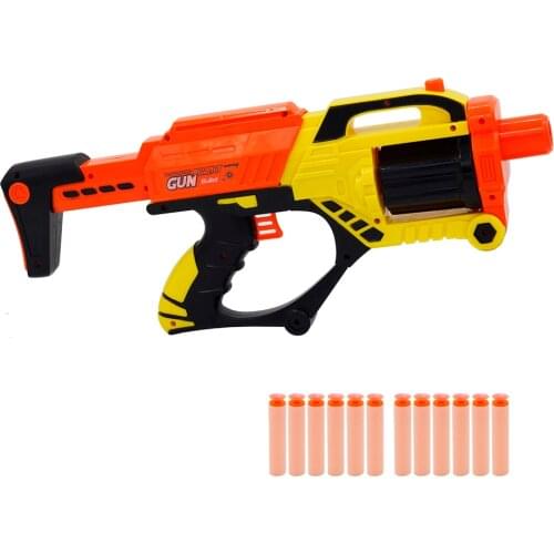 Soft Bullet Toy Gun Safe Gun Weapon EVA Darts Round Head Blasters Children Educational Airsoft Toys with 12 Bullets Outdoor Game