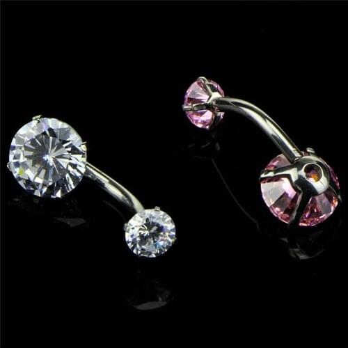 Surgical Steel Navel Rings Crystal Belly Button Ring Bar Piercing Jewelry Beauty Hot Sale