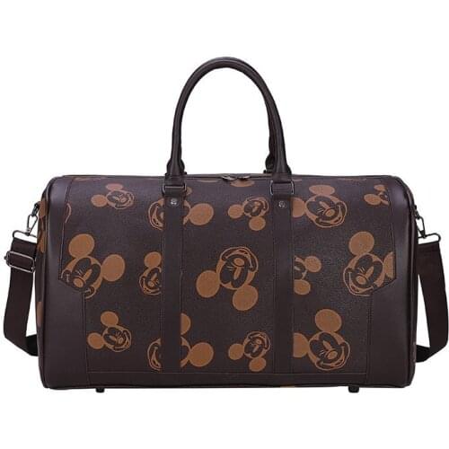 Disneys new Mickey waterproof pu universal portable travel bag wear-resistant trolley boarding bag large capacity luggage bag