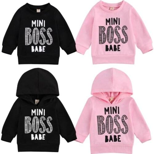 Baby Boys Girls Sweatshirts Hoodies Tops 2020 Fall Winter Newborn Baby Clothes Long Sleeve Letter Printed Pullovers Infant Tops