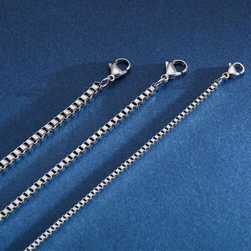 Wholesale Stainless Steel Box Chain Bracelet For Men And Women 19-24cm Link Chain 3mm Width Bracelets Cheap Jewelry 2021