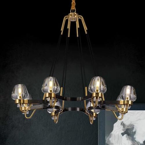 American Luxury Copper RH Chandelier RH Loft LED E14 Pendant Chandelier Lustre Chandelier Lighting Drop Light For Living Room