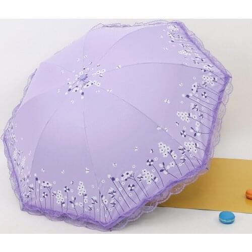 Sun Umbrella Very 99% UV Proof Small Lace Edge Umbrella Vinyl Umbrella Pocket Sun Protection And Ultraviolet Protection Parasol