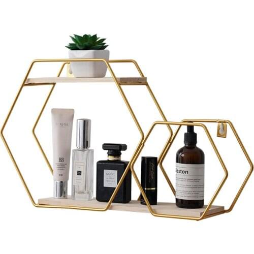 Modern simple creative wrought iron decorative storage partition bearing strong punch-free wall storage rack