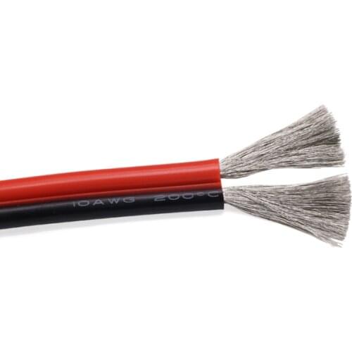 Extra Soft Silicone Double Parallel Wire 14 16 18 20 22 24AWG Tinned Copper Black & Red Wire Cable -60℃~200