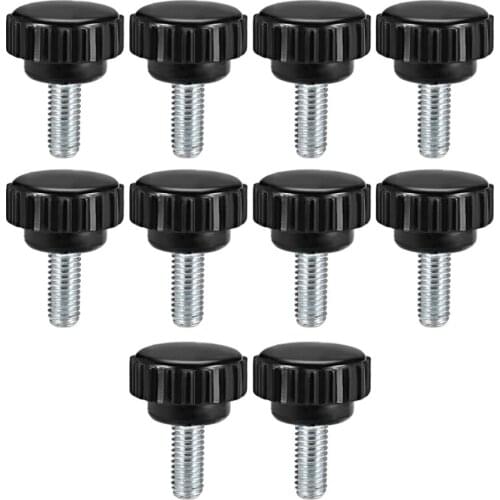 Uxcell 10pcs M8 M6 M4 M5 Knurled Clamping Knob Screws Grip Male Thread Thumb Screw on Type Mechanical Equipment Bakelite Metal