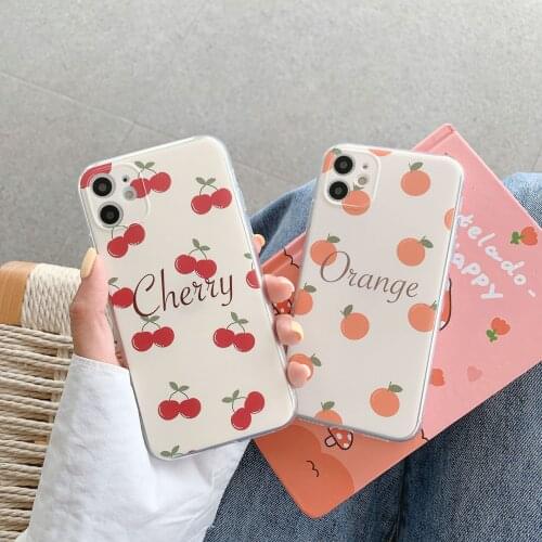 Funny Fruits Cherry Orange Phone Case for iPhone 12 Mini 12 11 Pro X XS Max XR 8 7 6 6s Plus Soft чехол на айфон Cover