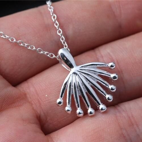 WQQCR New Arrivals 925 Sterling Silver colorFan Shaped Necklaces & Pendants For Women Fashion sterling-silver-jewelry