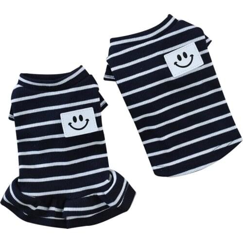 XS-XL Pet Summer Dog Clothes Chihuahua Yorkie Small Puppy Dress Striped Dog Shirt