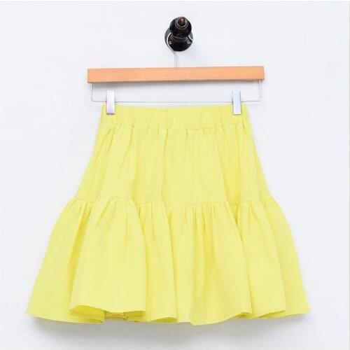 2020 New Fashion Women Ruffles Mini Skirts Cotton Linen Large Size M-7XL Office Skirts Candy Color Party Skirts