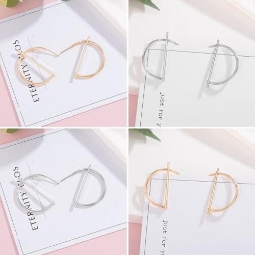 BICUX Korean Statement Vintage Earrings For Women Geometric Round Gold Female Metal Hanging Dangle Earrings 2020 Fashion Jewelry