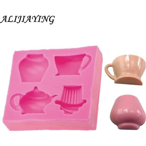 1Pcs Teapot cup Silicone soap Mould chocolate mold Fondant cake Decorating Tools Baking Tool cupcake D0570