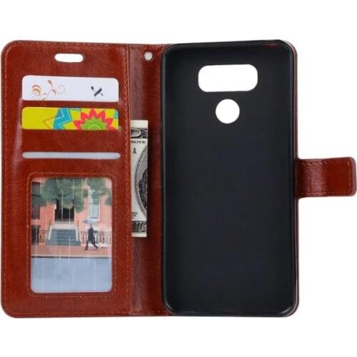 10pcs/lot Crazy Horse Stand Leather PU+TPU Cover Case With Card slot for LG G6 K4 K8 K10 2017 Stylus 2 LS775 K520 Plus LS770