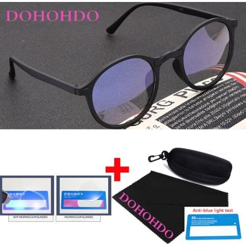 2021 Fashion Anti Blue Light Eyeglasses Women Men Computer Glasses Vintage Round Clear Lens Glasses Optical Spectacle Frames