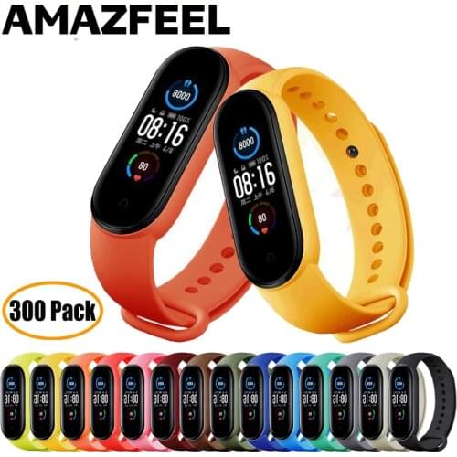 300Pcs/Pack MiBand 5 Wrist Strap For Xiaomi Mi Band 5 Bracelet Silicone Strap For Xiaomi MiBand 5 Smart Wristband Top Quality