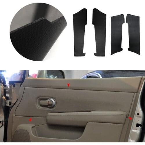 4pcs Car Microfiber Leather Interior Door Panel Cover Trim For Nissan Tiida 2005 2006 2007 2008