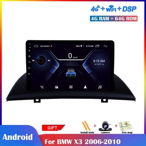 9 inch Android Multimedia Player For BMW X3 2006-2010 Car Radio Stereo Navigation DSP Touch IPS Screen WIfi 4G Net FM Bluetooth