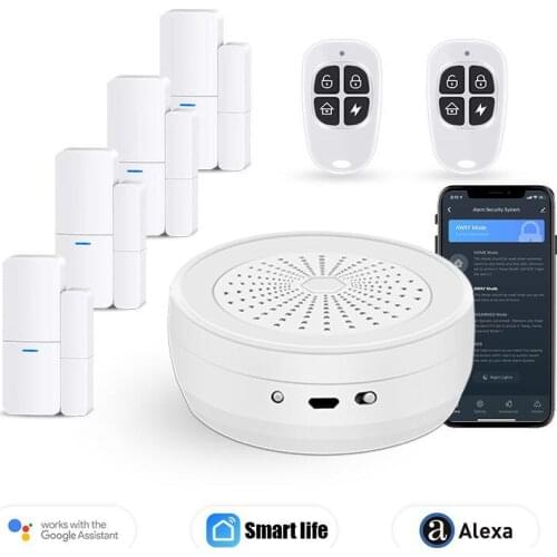 Tuya Wifi Smart Home Alarm System Wireless Burglar Security Alarm Tuya Smart Life App Control Works With Alexa And Google Home