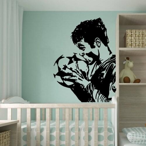 Large Neyma Soccer Sport Wall Sticker Bedroom Kids Room Barcelon Football Soccer Player Wall Decal Boy Room Vinyl Decor