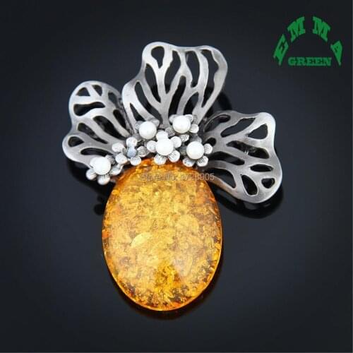 Stone Gold Burgundy Carrot Brooch 55x70mm Big Buckle Clip Antique Large Flower Vintage Simulated-pearl Women Brooch Pins