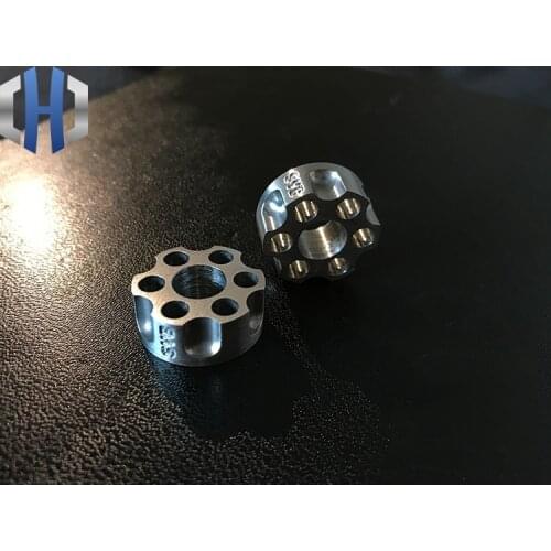 Paracord Beads Titanium Steel CNC One Revolver Gun Pendant Reel Cutter EDC Outdoor Tactical Equipment Knife Beads