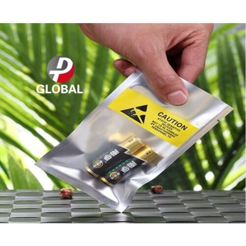 D&P 300pcs ESD open top Electronic Accessories/ batteries pouches Anti Static Packaging pouch battery Anti-Static Shielding Bags