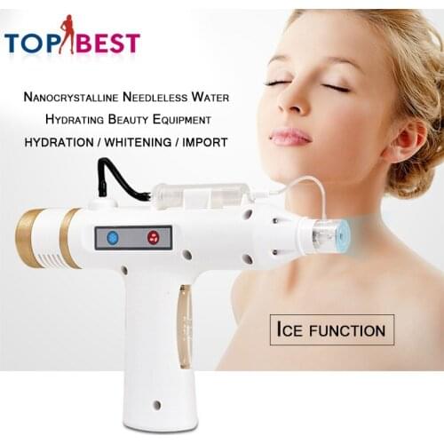 Nano-microneedle Water Injector Mesotherapy Gun with Heating and Cooling Anti-aging Skin rejuvenation for Home Use