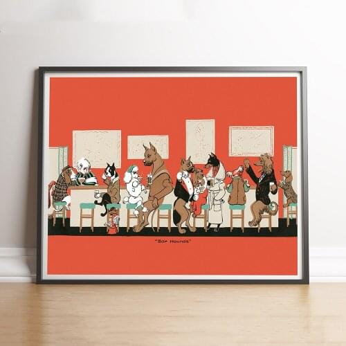 Cocktails The Classics Recipe Print Bar Poster Cocktail Dog Picture Art Canvas Painting Gift Kitchen Rec Room or Home Bar