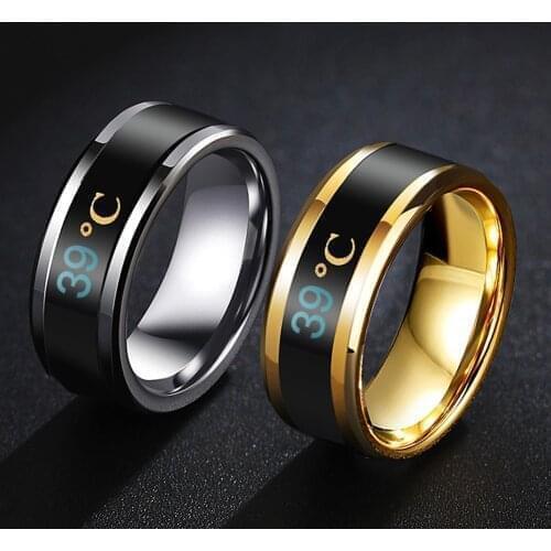 Multifunctional Waterproof Temperature Sense Intelligent Smart Ring Finger Changing Color Mood Feeling Emotion men women ring