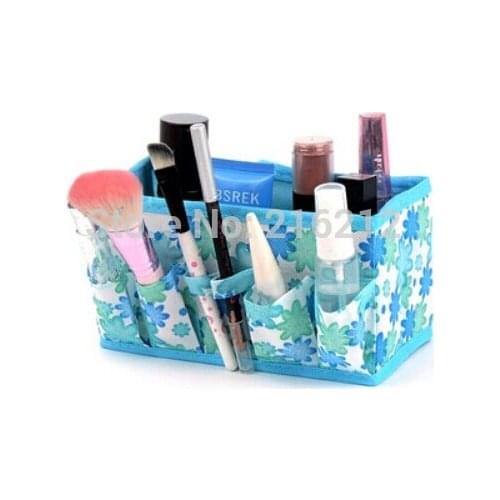 Makeup Cosmetic Storage Box Bag Bright Organiser Foldable Stationary Container