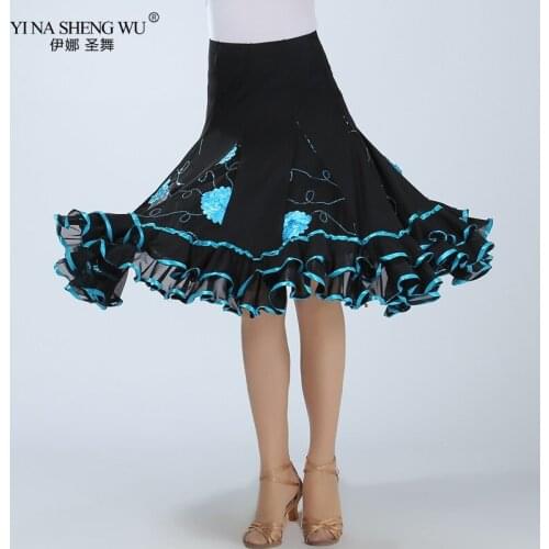 Luxurious Belly Dance Costume Short Flower Skirt Adult Big Swing Ballroom Gypsy Skirt Waltz Indian Oriental For Belly Skirt