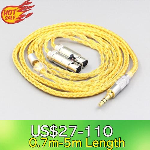 LN007373 16 Core OCC Gold Plated Braided Earphone Cable For Audeze LCD-3 LCD-2 LCD-X LCD-XC LCD-4z LCD-MX4 LCD-GX