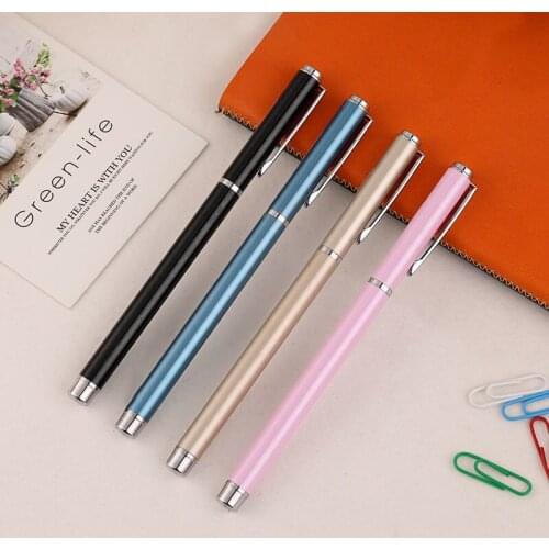 Metal Gel Pen Student Writing Black 05mm Signature Pen Metal Pen School Supplies Stationery Cute Stationary Supplies